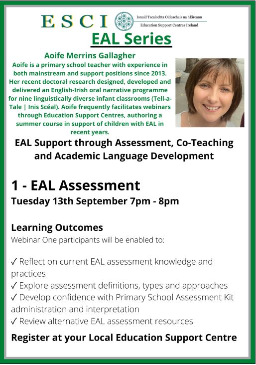 EAL Tuesday 13th Sept 7 8pm