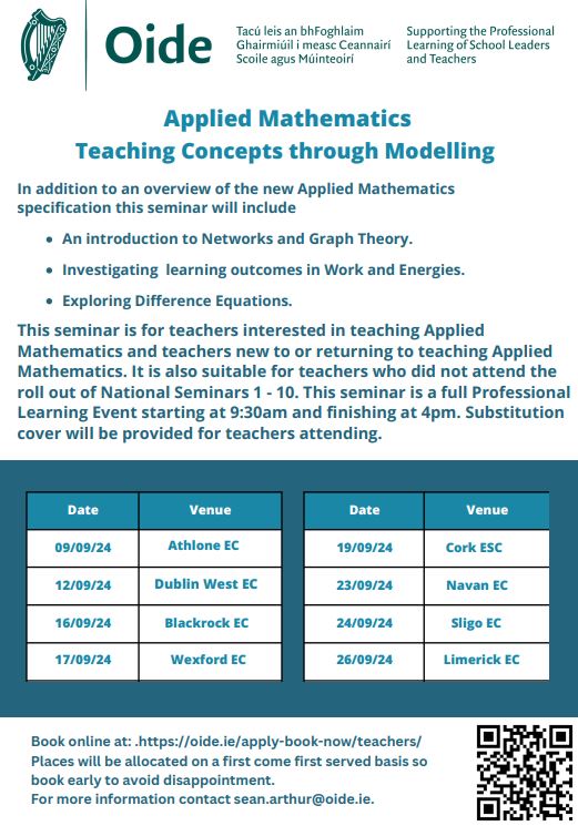 applied maths teaching concepts through modelling
