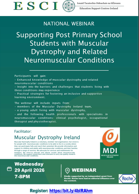 26LC 04 025 ESCI BESC - Supporting Post Primary School  Students with Muscular  Dystrophy and Related  Neuromuscular Conditions