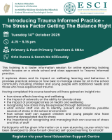 25LC 10 053 ESCI NEPS/SEC - Introducing Trauma informed practice – the stress factor getting the balance right Webinar (Primary & Post Primary) 